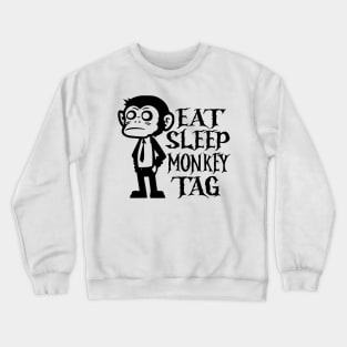 monkey Tag VR Gamer Shirt for Kids, Teen Eat Sleep monkey T-Shirt Crewneck Sweatshirt